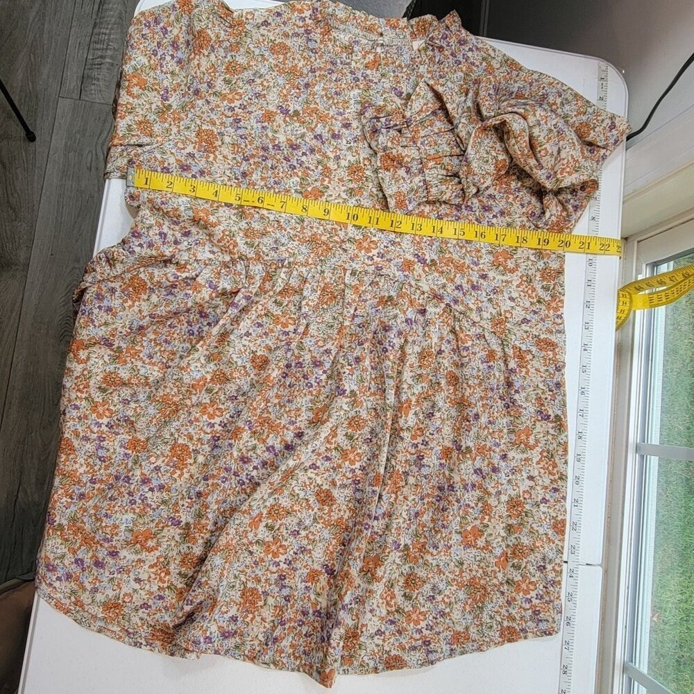 Hailey and Co Ditzy Floral Peasant Blouse Womens‎ M Fairy Ruffle Puff Sleeve New - Picture 12 of 14